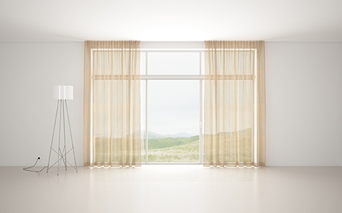「Acoustic Curtain」は、従来のカーテンのように光のコントロールだけでなく、音のコントロールも可能な画期的なカーテンである